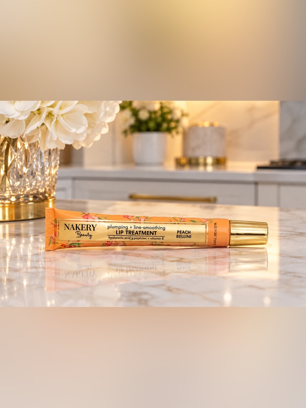 ✨ Nakery Beauty Plumping + Line-Smoothing Lip Treatment Peach Bellini 0.5 oz
